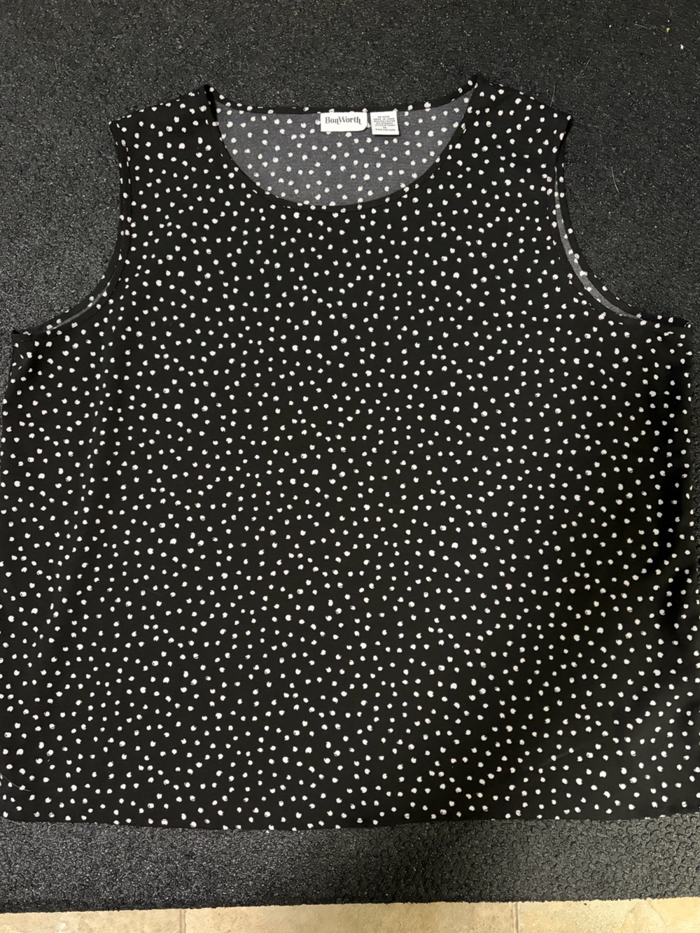 BonWorth Black Polka Dot Tank Top